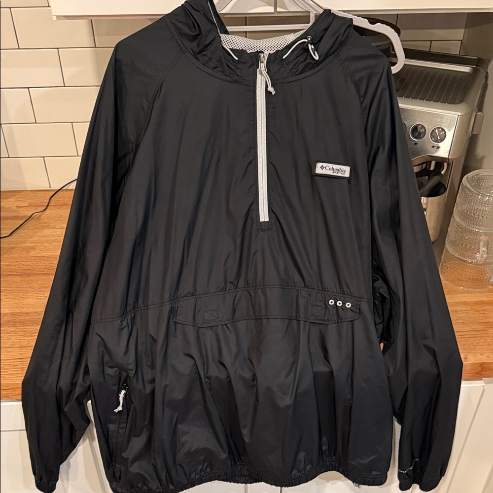 Columbia Hooded PFG Pullover Quarter Zip Jacket